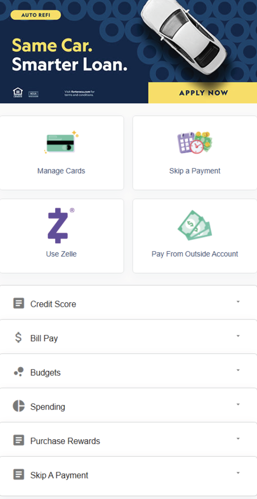 New Online and Mobile Banking Tools Menu